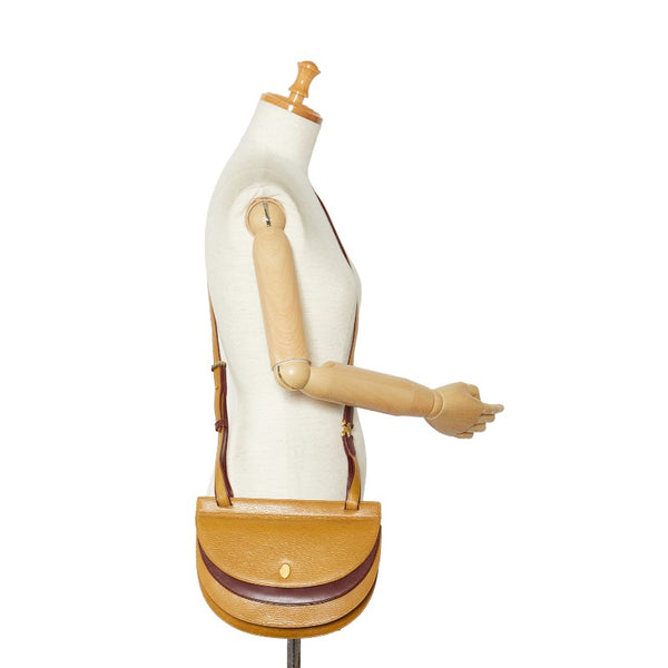 カルティエ マストライン 斜め掛け ショルダーバッグ ブラウン レザー レディース CARTIER 【中古】