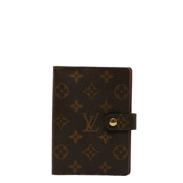 ルイ ヴィトン モノグラム アジェンダPM 手帳カバー R20005 ブラウン PVC レザー レディース LOUIS VUITTON 【中古】