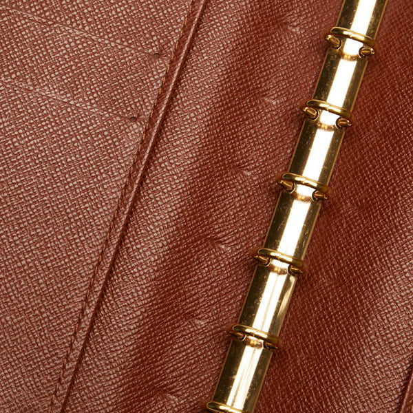 ルイ ヴィトン モノグラム アジェンダPM 手帳カバー R20005 ブラウン PVC レザー レディース LOUIS VUITTON 【中古】
