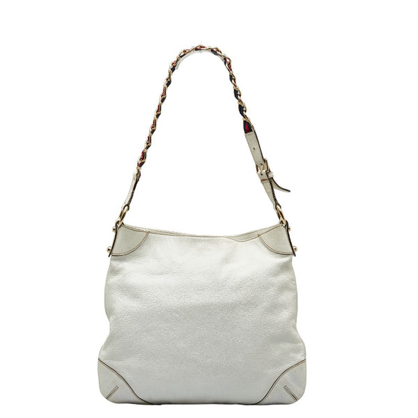 グッチ シェリーライン チェーン ワンショルダーバッグ 154392 ホワイト レザー キャンバス レディース GUCCI 【中古】