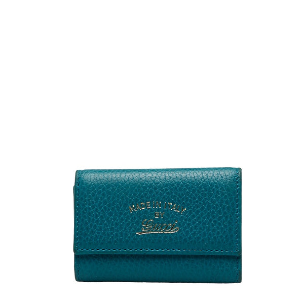 グッチ キーケース 354499 グリーン ブルー レザー レディース GUCCI 【中古】