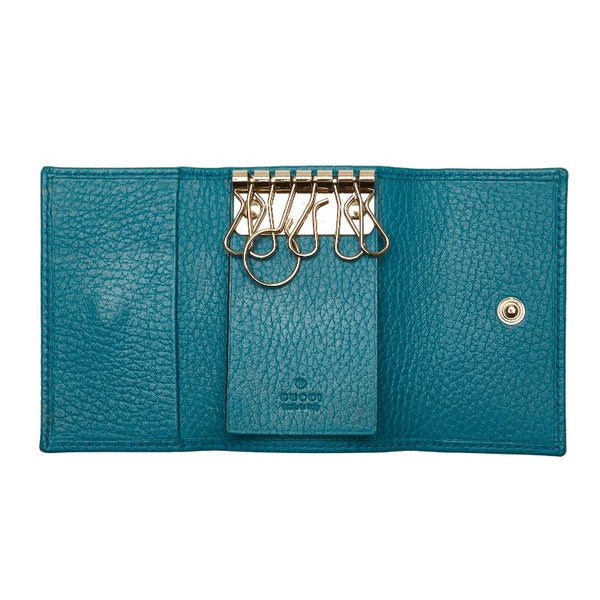 グッチ キーケース 354499 グリーン ブルー レザー レディース GUCCI 【中古】