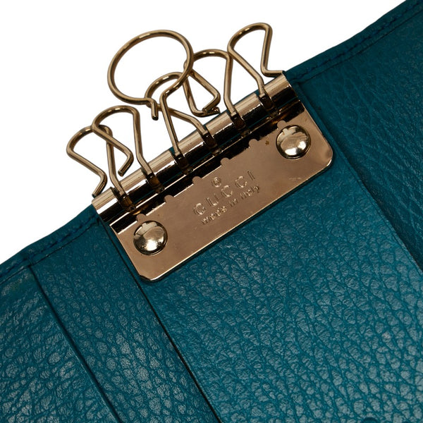 グッチ キーケース 354499 グリーン ブルー レザー レディース GUCCI 【中古】