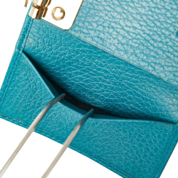 グッチ キーケース 354499 グリーン ブルー レザー レディース GUCCI 【中古】