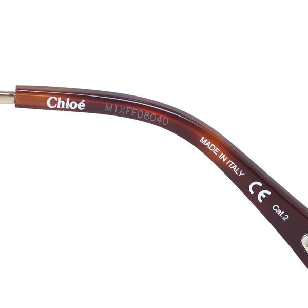 クロエ ラウンド グラデーション サングラス CH0045S ゴールド ブルー メタル プラスチック レディース Chloe 【中古】