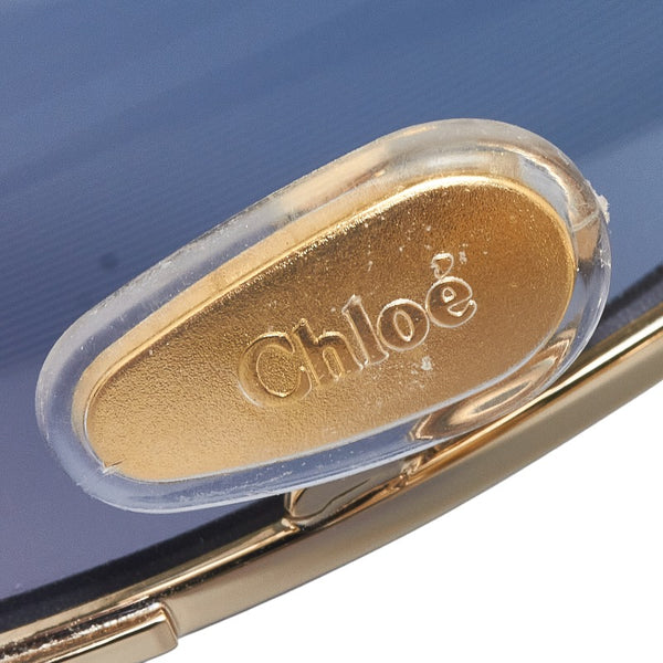 クロエ ラウンド グラデーション サングラス CH0045S ゴールド ブルー メタル プラスチック レディース Chloe 【中古】