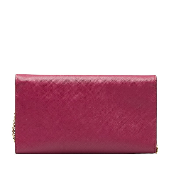 サルヴァトーレフェラガモ ガンチーニ チェーン ワンショルダーバッグ ハンドバッグ クラッチバッグ AU-22 C278 ピンク レザー レディース Salvatore Ferragamo 【中古】