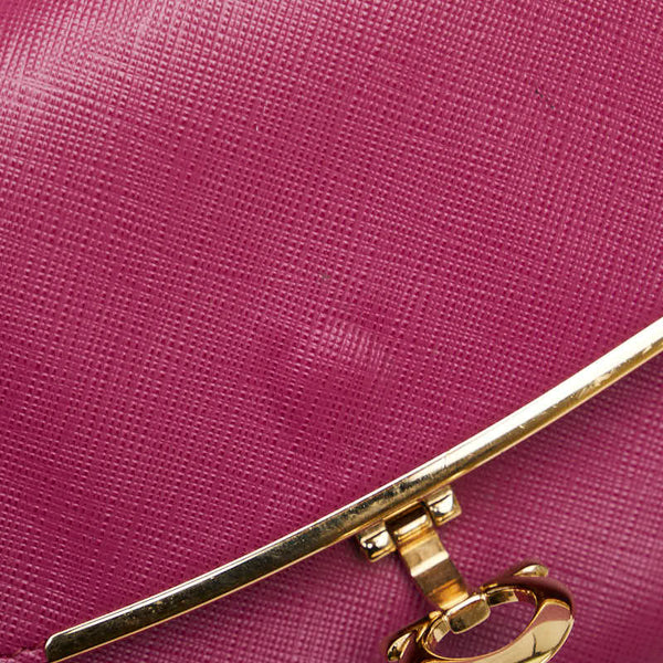 サルヴァトーレフェラガモ ガンチーニ チェーン ワンショルダーバッグ ハンドバッグ クラッチバッグ AU-22 C278 ピンク レザー レディース Salvatore Ferragamo 【中古】