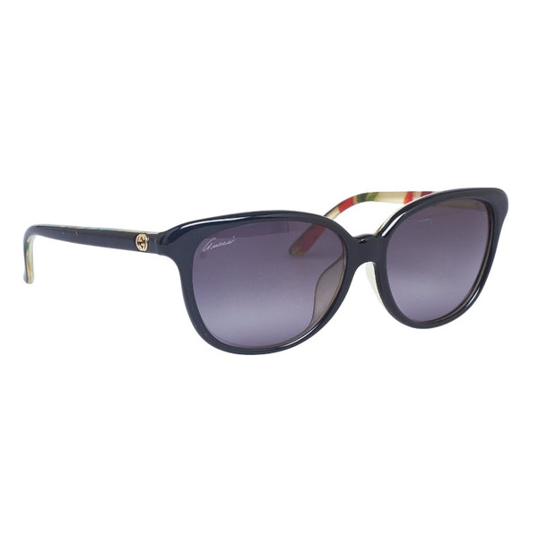 グッチ FLORA アジアンフィット サングラス GG3635 ブラック マルチカラー プラスチック レディース GUCCI 【中古】