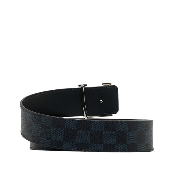 ルイ ヴィトン ダミエ コバルト サンチュール LVイニシャル 40MM ベルト M0087  ブラック PVC レザー メンズ LOUIS VUITTON 【中古】