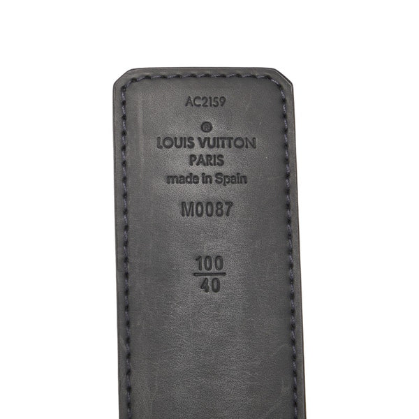 ルイ ヴィトン ダミエ コバルト サンチュール LVイニシャル 40MM ベルト M0087  ブラック PVC レザー メンズ LOUIS VUITTON 【中古】