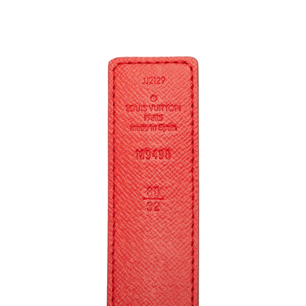 ルイ ヴィトン モノグラム サンチュール LVイニシャル ベルト M9498 ブラウン レッド PVC レザー レディース LOUIS VUITTON 【中古】