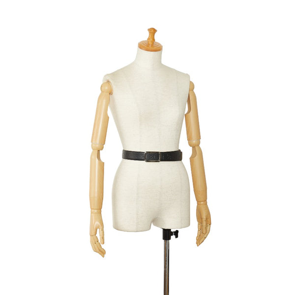 グッチ グッチシマ スクエア ベルト 403941 ブラック レザー メンズ GUCCI 【中古】