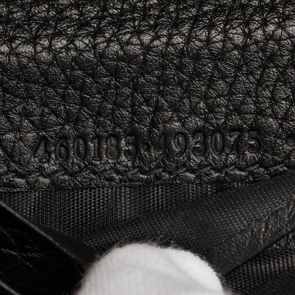 グッチ アニマリエ ビー 二つ折り財布 コンパクトウォレット 460185 ブラック レザー レディース GUCCI 【中古】