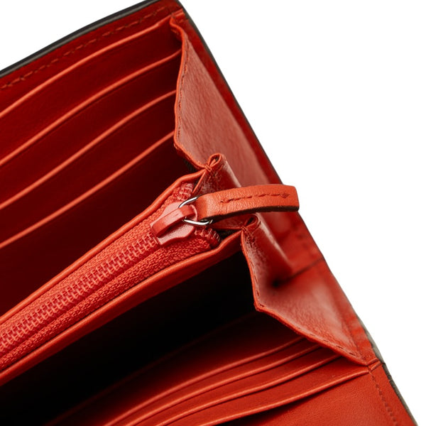 グッチ インターロッキングG 長財布 369663 オレンジ レザー レディース GUCCI 【中古】