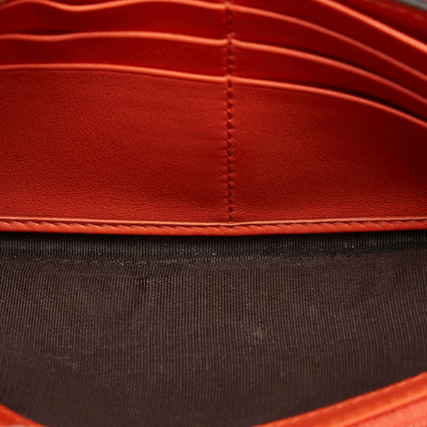 グッチ インターロッキングG 長財布 369663 オレンジ レザー レディース GUCCI 【中古】