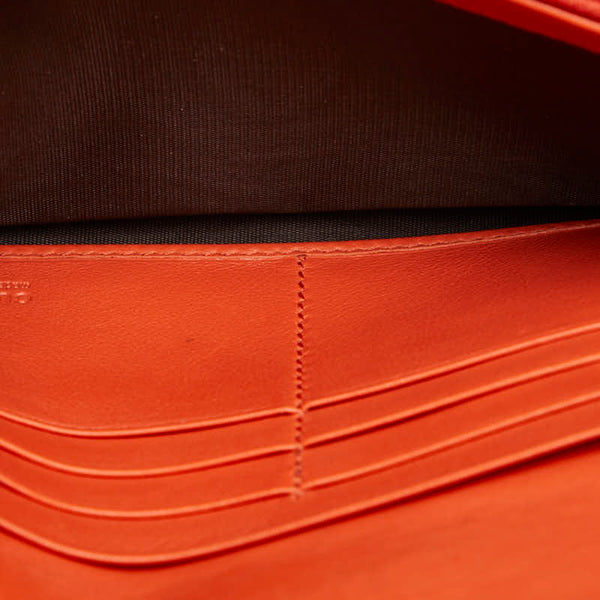 グッチ インターロッキングG 長財布 369663 オレンジ レザー レディース GUCCI 【中古】