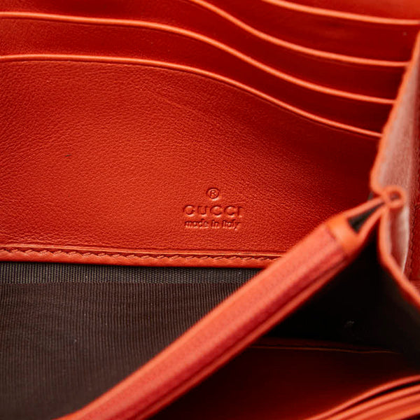 グッチ インターロッキングG 長財布 369663 オレンジ レザー レディース GUCCI 【中古】