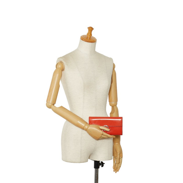 グッチ インターロッキングG 長財布 369663 オレンジ レザー レディース GUCCI 【中古】