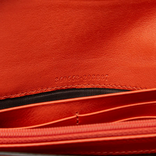 グッチ インターロッキングG 長財布 369663 オレンジ レザー レディース GUCCI 【中古】
