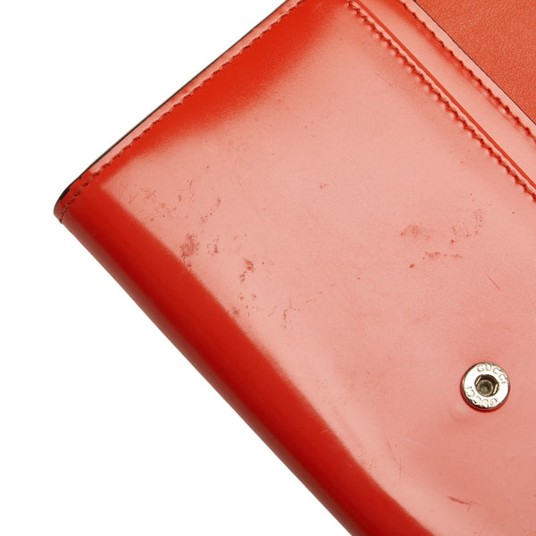 グッチ インターロッキングG 長財布 369663 オレンジ レザー レディース GUCCI 【中古】