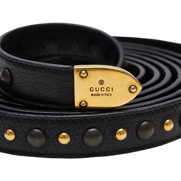 グッチ スタッズ ロング ベルト 207226 ブラック レザー レディース GUCCI 【中古】