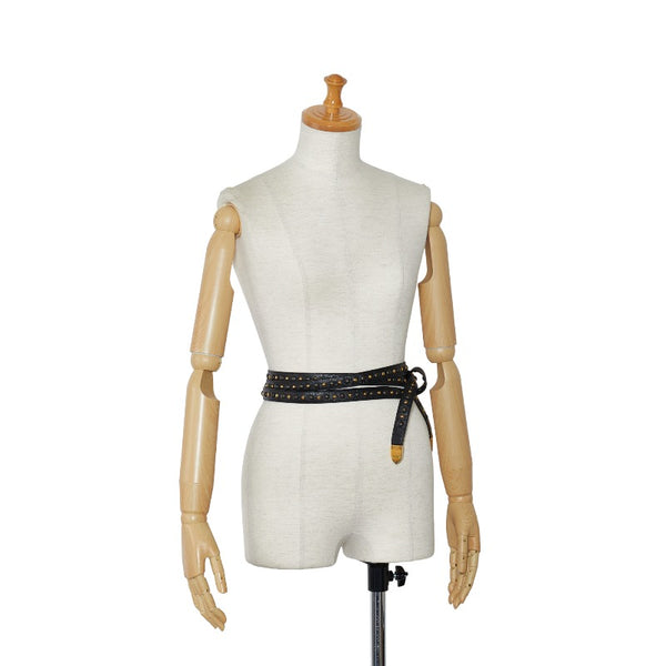 グッチ スタッズ ロング ベルト 207226 ブラック レザー レディース GUCCI 【中古】