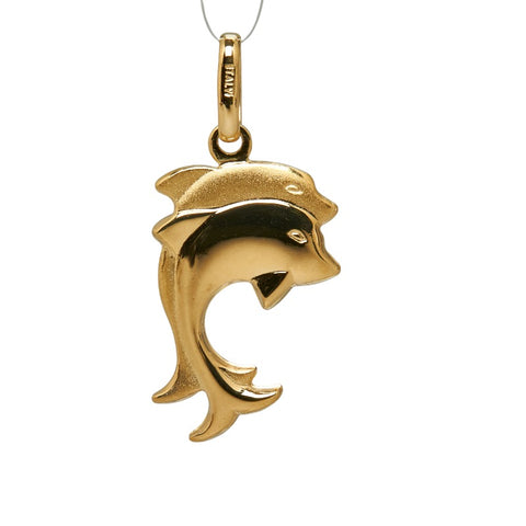 ゴールド K18YG イエローゴールド ドルフィン イルカ ペンダントトップ レディース 【中古】