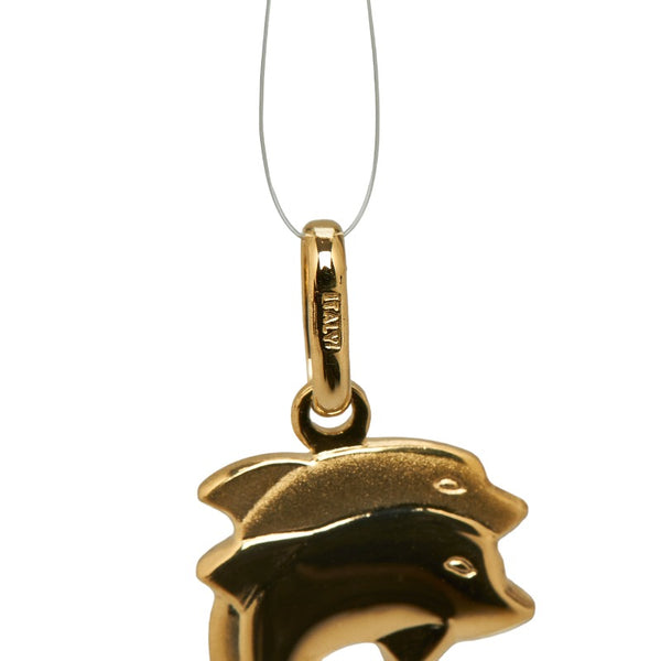 ゴールド K18YG イエローゴールド ドルフィン イルカ ペンダントトップ レディース 【中古】