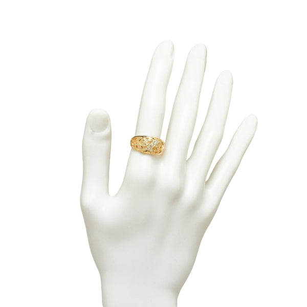 ゴールド K18YG イエローゴールド ダイヤ0.08ct リング 指輪 レディース 16号 【中古】