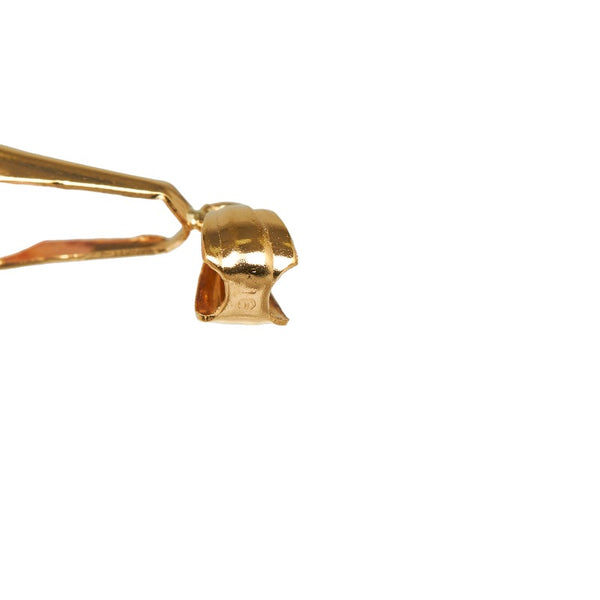 ゴールド K18YG イエローゴールド ローズクオーツ ティアドロップ ペンダントトップ レディース 【中古】