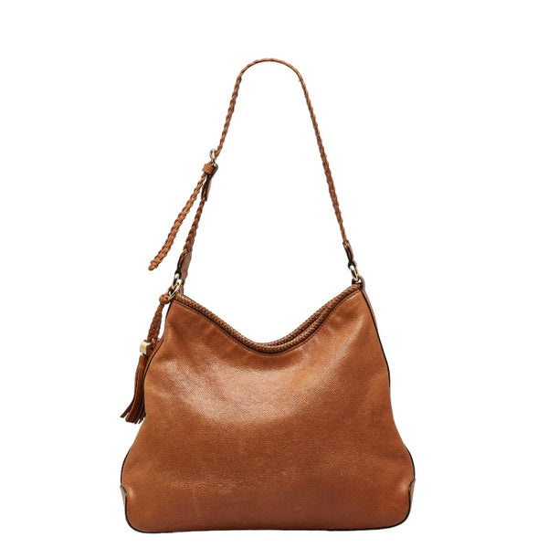 グッチ タッセル ワンショルダーバッグ 257026 ブラウン レザー レディース GUCCI 【中古】