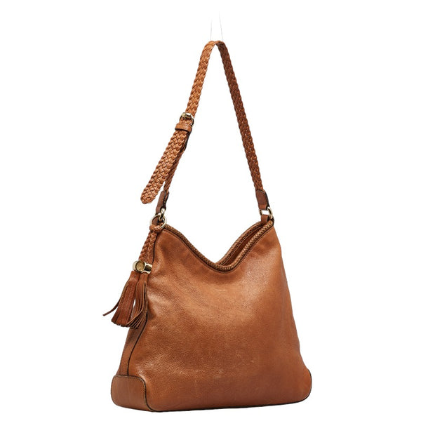 グッチ タッセル ワンショルダーバッグ 257026 ブラウン レザー レディース GUCCI 【中古】