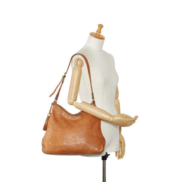 グッチ タッセル ワンショルダーバッグ 257026 ブラウン レザー レディース GUCCI 【中古】