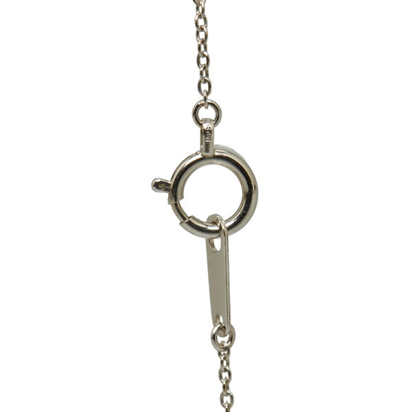 シルバー K18WG ホワイトゴールド ダイヤ0.36ct ハート パヴェ リバーシブル ネックレス レディース 【中古】