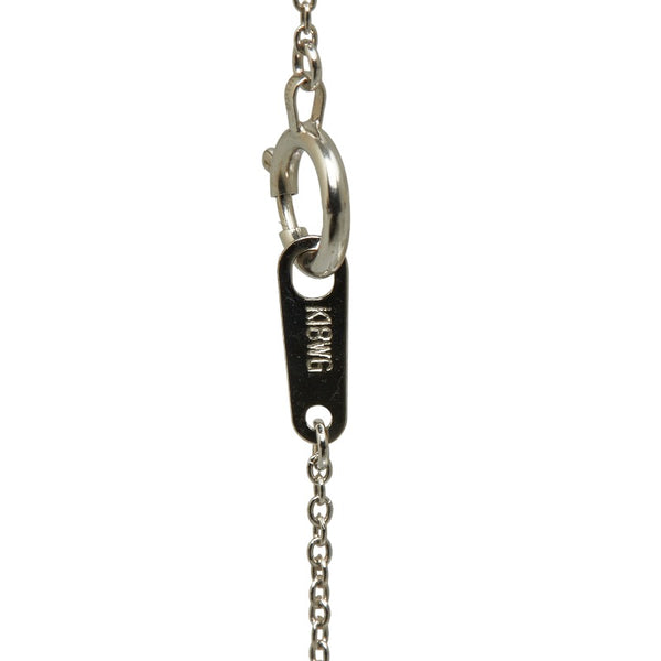 シルバー K18WG ホワイトゴールド ダイヤ0.36ct ハート パヴェ リバーシブル ネックレス レディース 【中古】