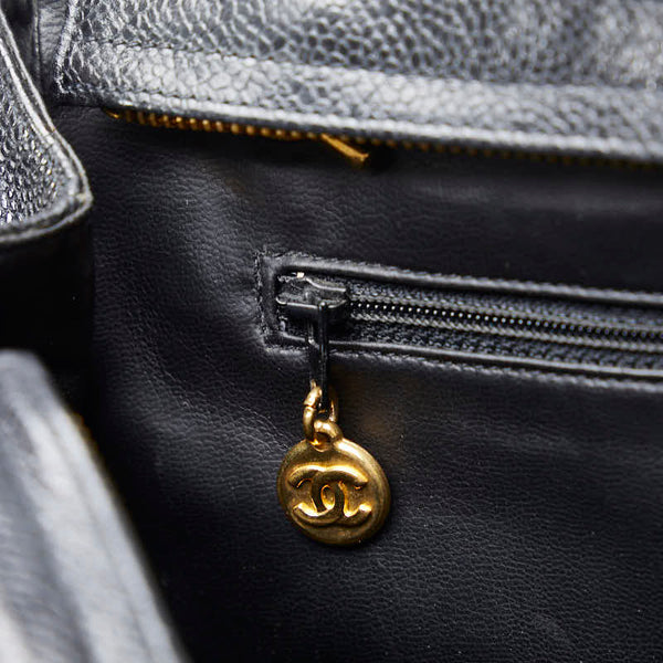 シャネル ココマーク トリプルココ ココボール  チェーン ショルダーバッグ トートバッグ ブラック キャビアスキン レディース CHANEL 【中古】