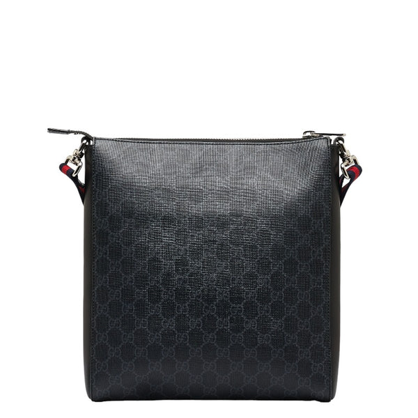 グッチ GGスプリーム クーリエ ワッペン 虎 蛇 ナイトクーリエ 斜め掛け ショルダーバッグ 474137 ブラック PVC レザー メンズ GUCCI 【中古】