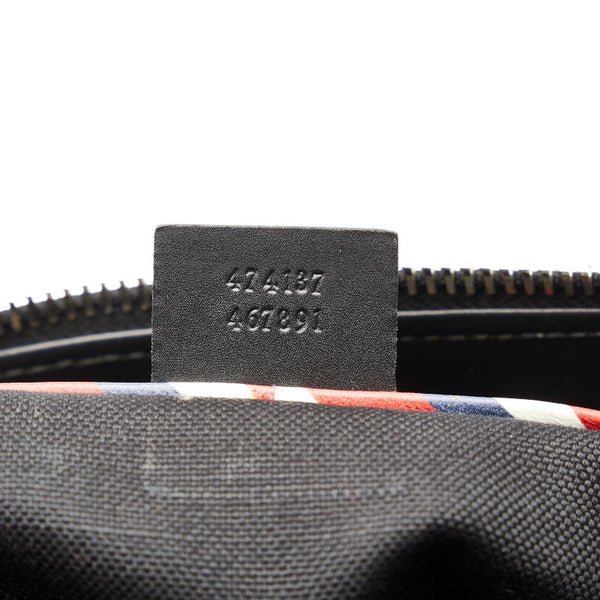 グッチ GGスプリーム クーリエ ワッペン 虎 蛇 ナイトクーリエ 斜め掛け ショルダーバッグ 474137 ブラック PVC レザー メンズ GUCCI 【中古】