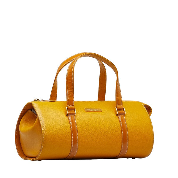 バーバリー ノバチェック シャドーホース ハンドバッグ ミニボストンバッグ イエロー レザー レディース BURBERRY 【中古】