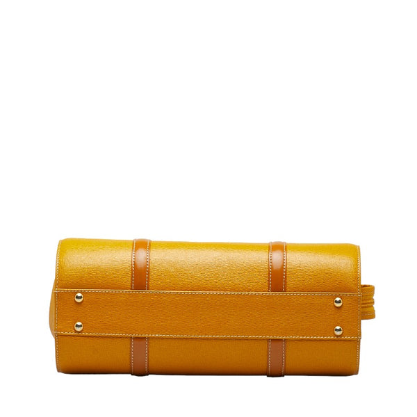 バーバリー ノバチェック シャドーホース ハンドバッグ ミニボストンバッグ イエロー レザー レディース BURBERRY 【中古】