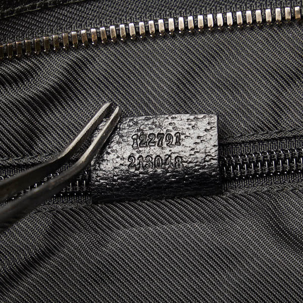 グッチ GGキャンバス 斜め掛け ショルダーバッグ 122791 ブラック キャンバス レザー レディース GUCCI 【中古】