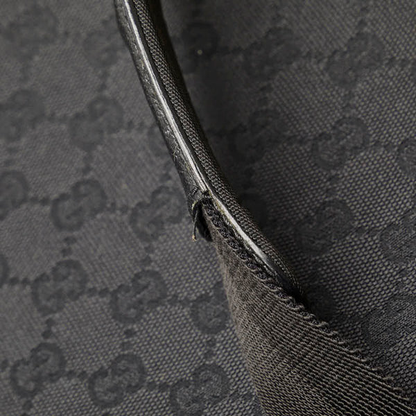 グッチ GGキャンバス 斜め掛け ショルダーバッグ 122791 ブラック キャンバス レザー レディース GUCCI 【中古】