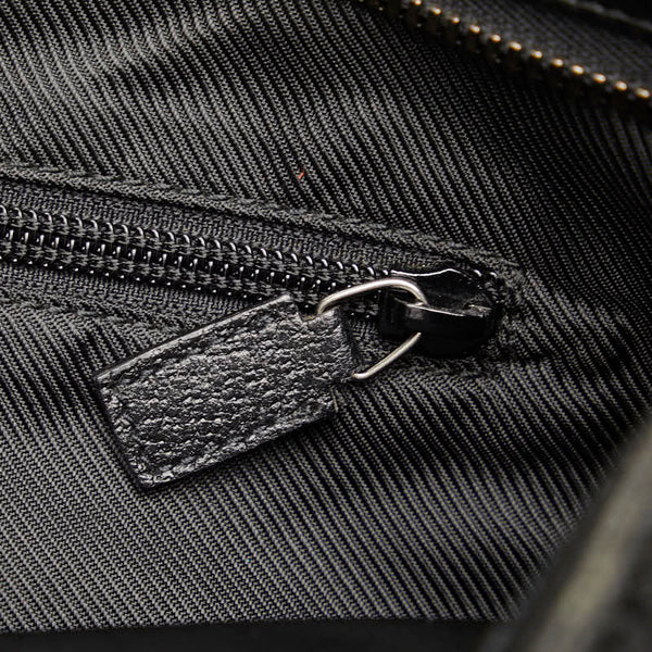 グッチ GGキャンバス 斜め掛け ショルダーバッグ 122791 ブラック キャンバス レザー レディース GUCCI 【中古】