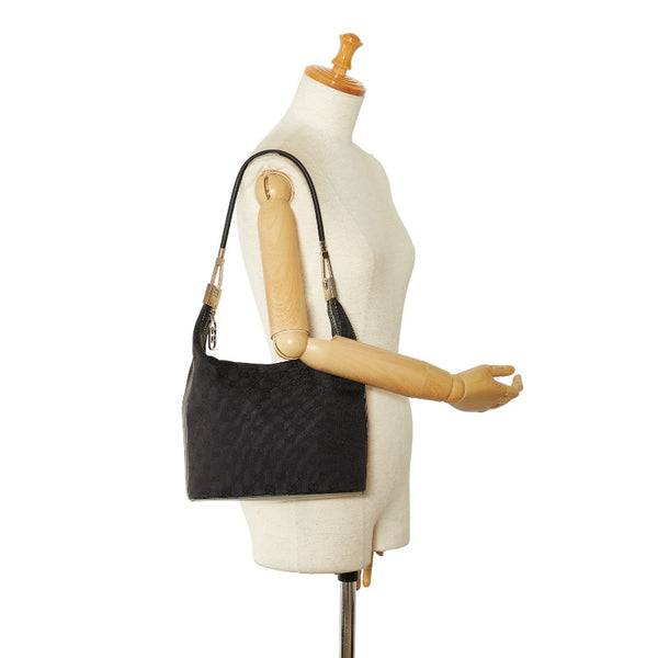 グッチ GGキャンバス ワンショルダーバッグ ハンドバッグ 002 058 ブラック キャンバス レザー レディース GUCCI 【中古】