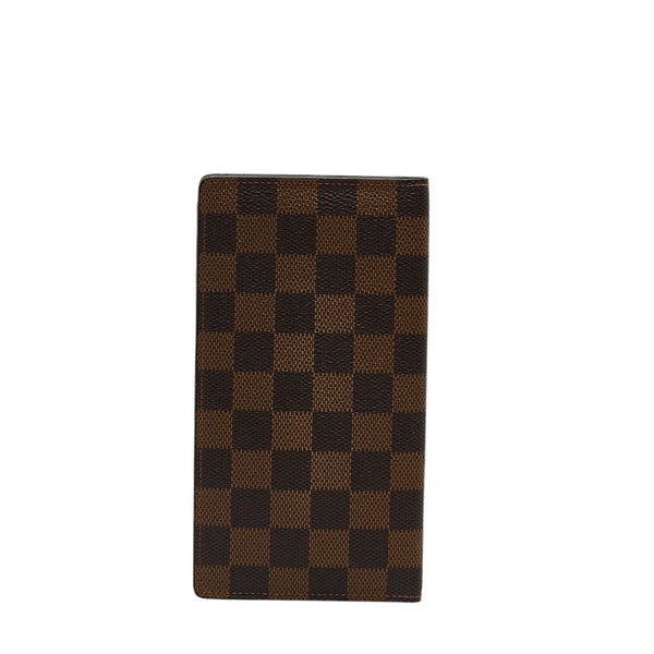 ルイ ヴィトン ダミエ エベヌ ポルトバルール カルトクレディ 長財布 N61823 ブラウン PVC メンズ LOUIS VUITTON 【中古】