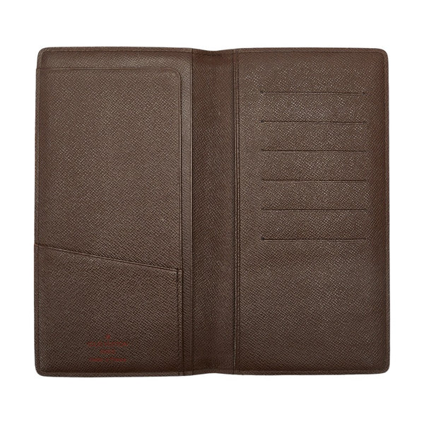 ルイ ヴィトン ダミエ エベヌ ポルトバルール カルトクレディ 長財布 N61823 ブラウン PVC メンズ LOUIS VUITTON 【中古】