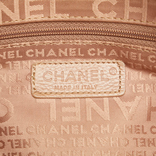 シャネル チョコバー ハンドバッグ ベージュ キャビアスキン レディース CHANEL 【中古】