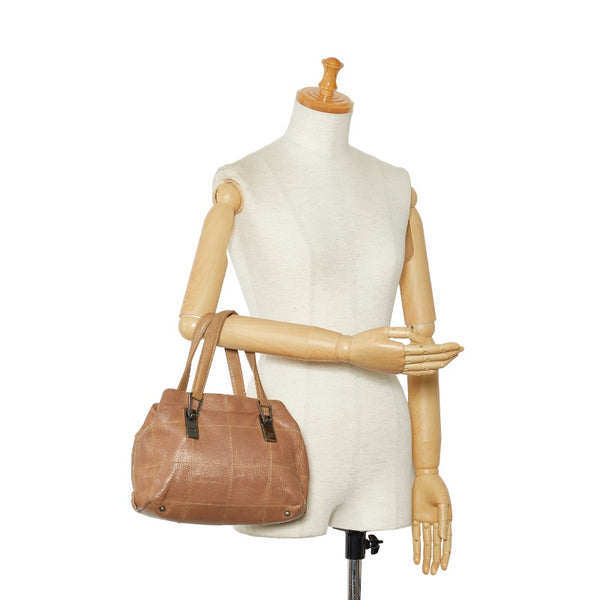 シャネル チョコバー ハンドバッグ ベージュ キャビアスキン レディース CHANEL 【中古】