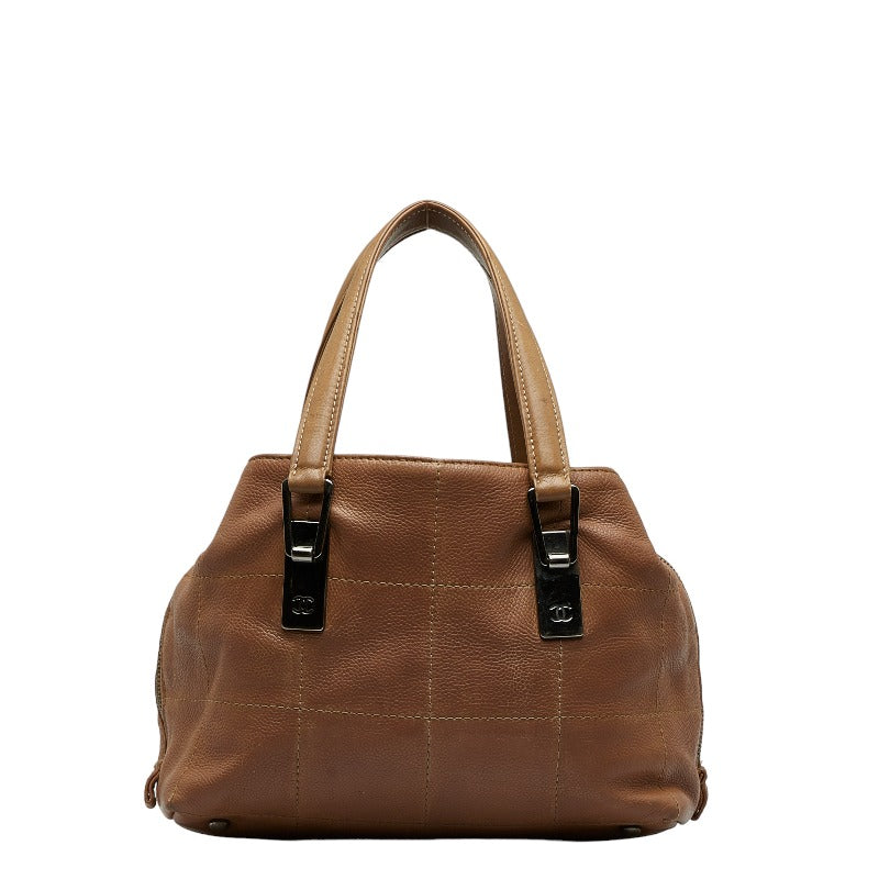 シャネル チョコバー ハンドバッグ ベージュ キャビアスキン レディース CHANEL 【中古】